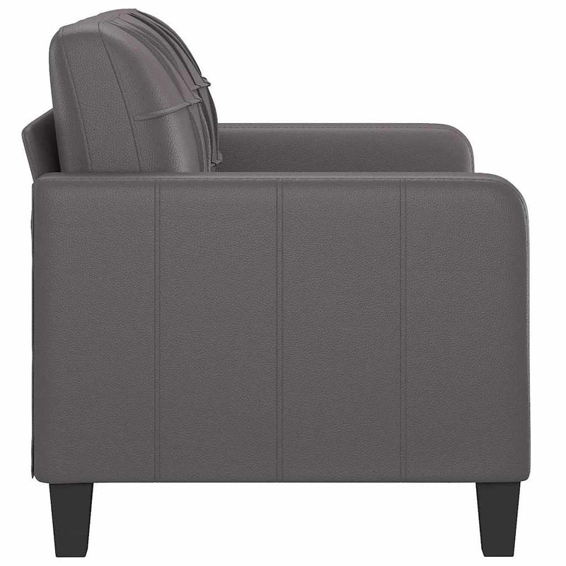Canapea cu 2 locuri, gri, 120 cm, piele ecologică
