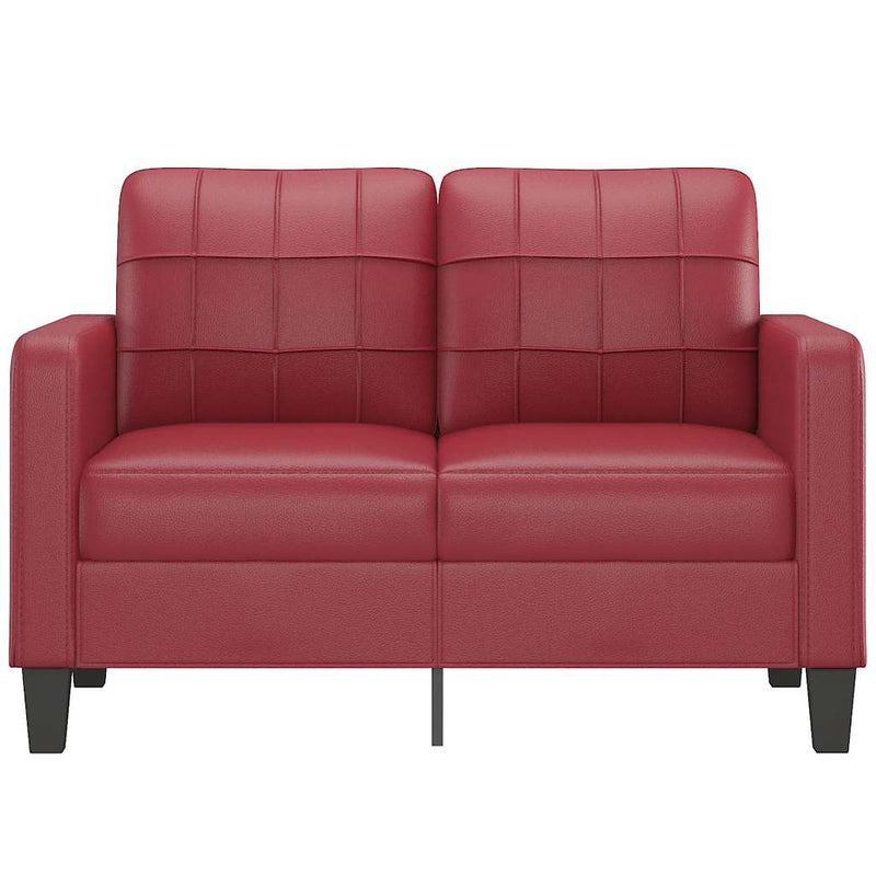 Canapea cu 2 locuri, roșu vin, 120 cm, material textil