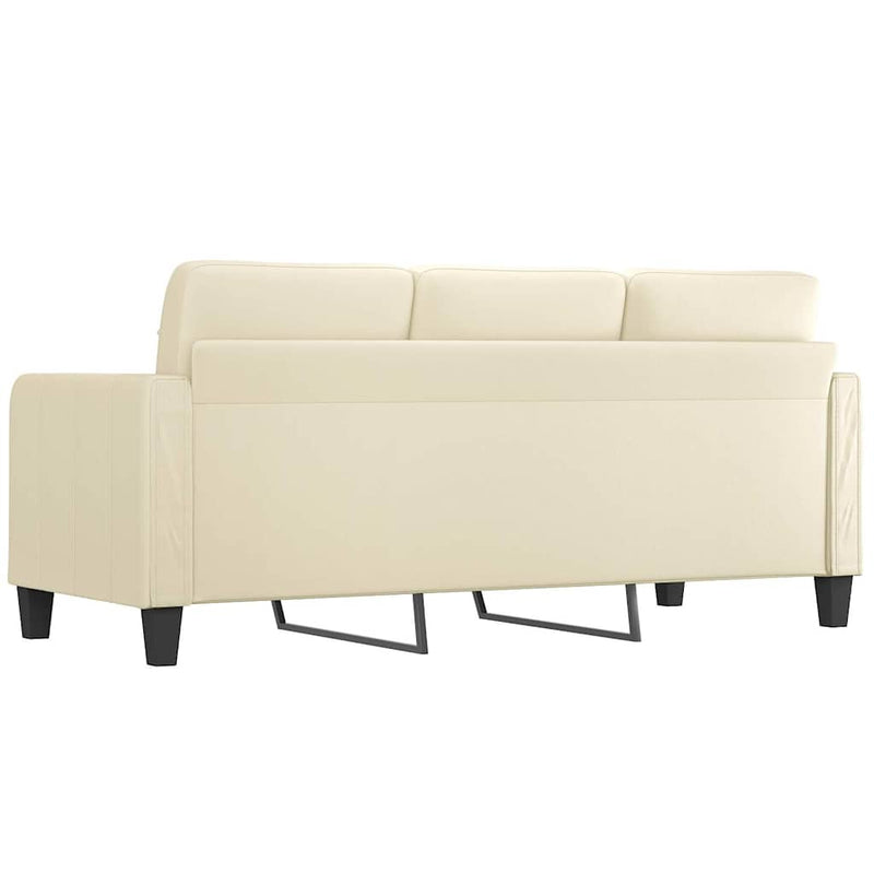 Canapea cu 3 locuri, crem, 180 cm, piele ecologică