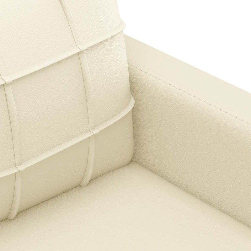 Canapea cu 3 locuri, crem, 180 cm, piele ecologică