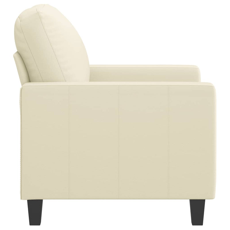 Canapea de o persoană, crem, 60 cm, piele ecologică