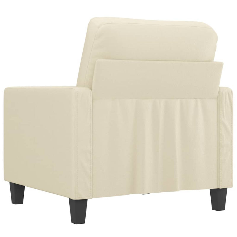 Canapea de o persoană, crem, 60 cm, piele ecologică
