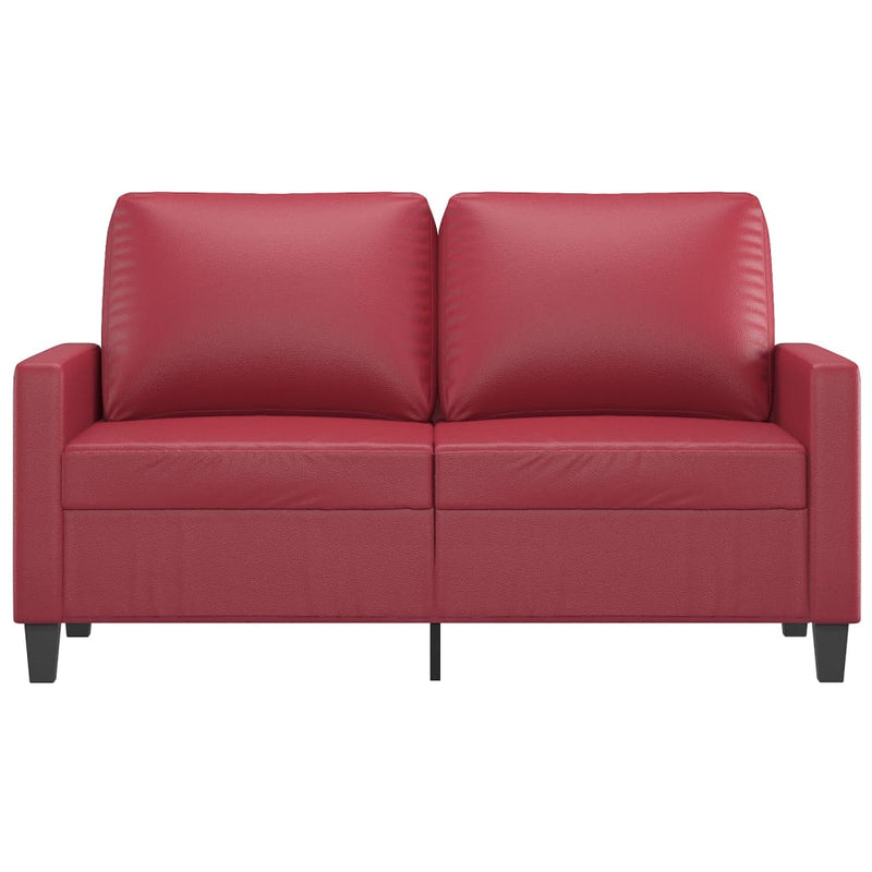 Canapea cu 2 locuri, roșu vin, 120 cm, material textil