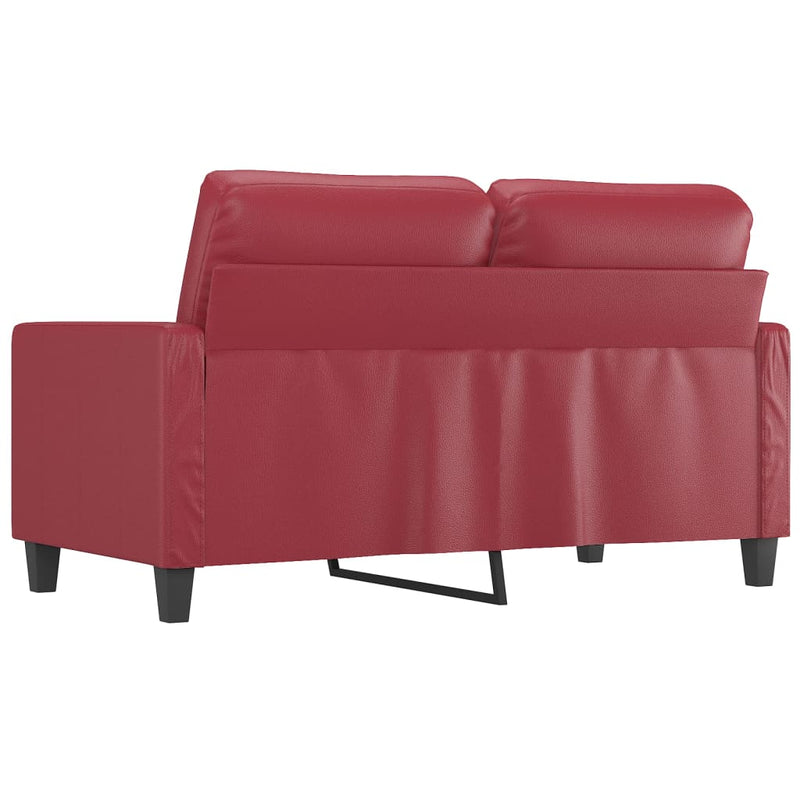 Canapea cu 2 locuri, roșu vin, 120 cm, material textil
