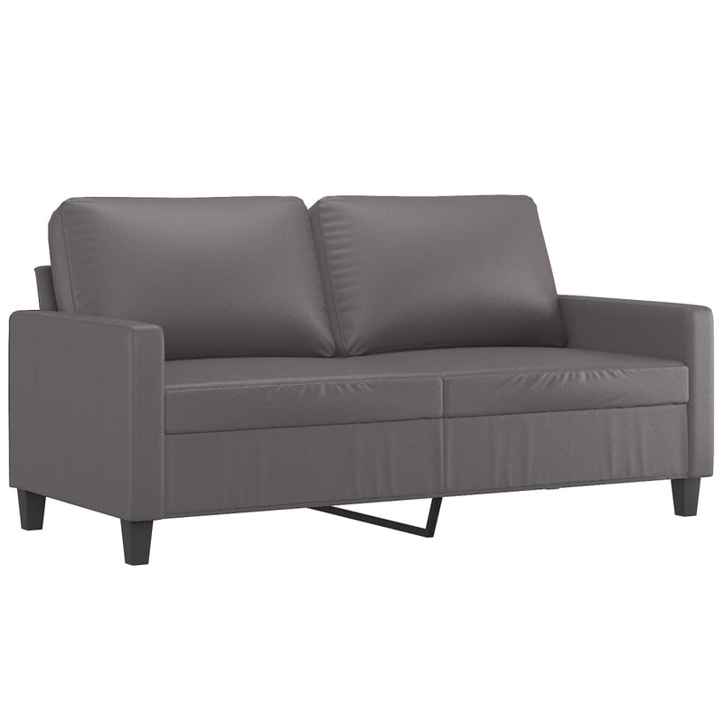 Canapea cu 2 locuri, gri, 140 cm, piele ecologică