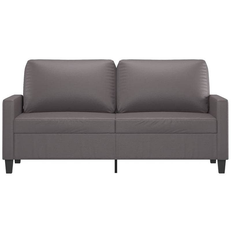 Canapea cu 2 locuri, gri, 140 cm, piele ecologică