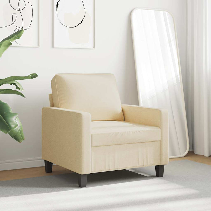Fotoliu canapea, crem, 60 cm, material textil