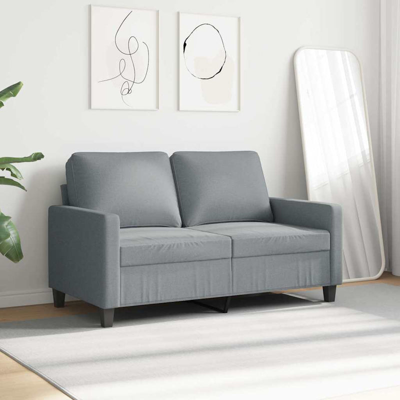 Canapea cu 2 locuri, gri deschis, 120 cm, material textil