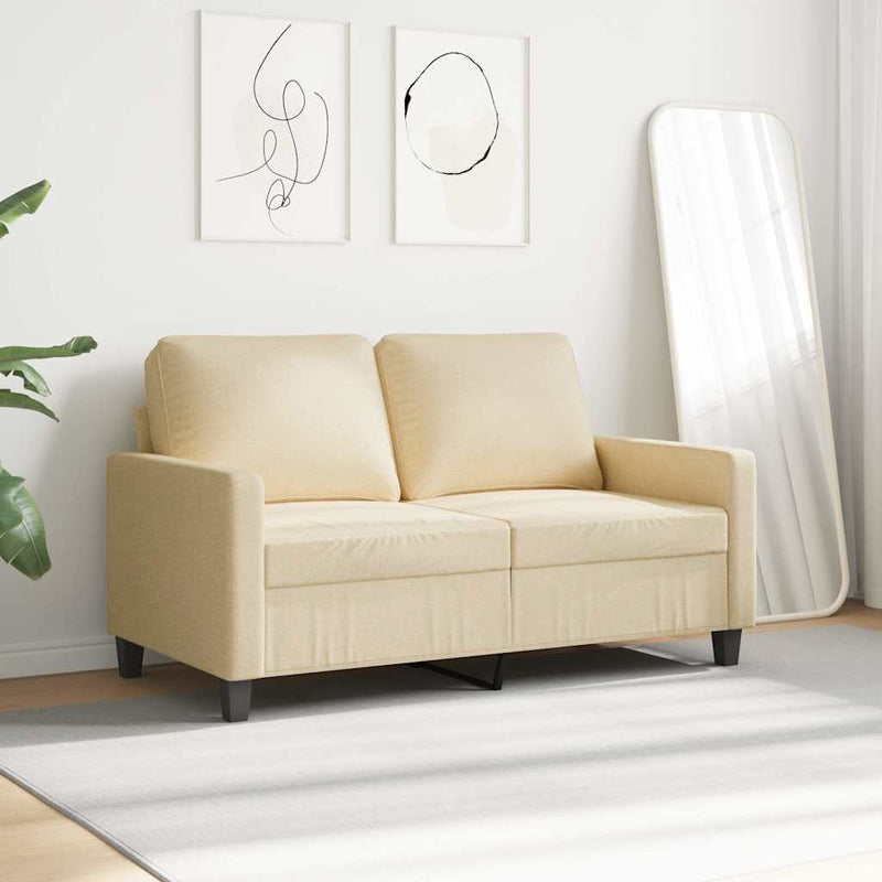 Canapea cu 2 locuri, crem, 120 cm, material textil