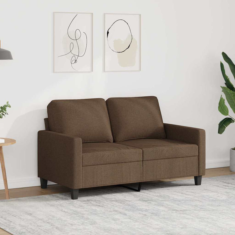 Canapea cu 2 locuri, maro, 120 cm, material textil