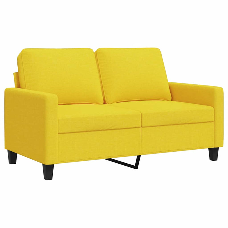 Canapea cu 2 locuri, galben deschis, 120 cm, material textil