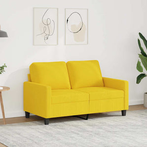 Canapea cu 2 locuri, galben deschis, 120 cm, material textil