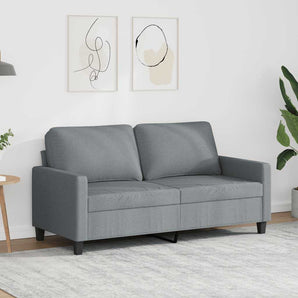 Canapea cu 2 locuri, gri deschis, 140 cm, material textil
