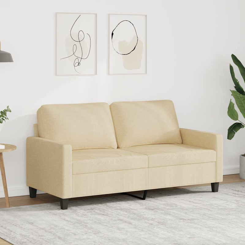 Canapea cu 2 locuri, crem, 140 cm, material textil