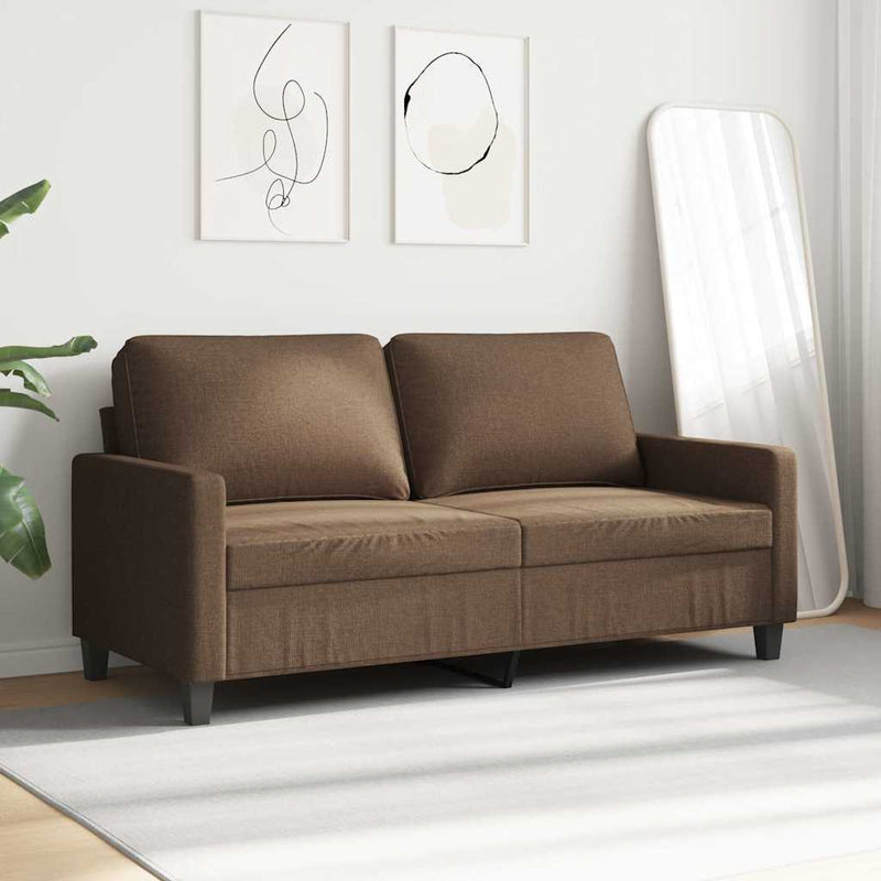 Canapea cu 2 locuri, maro, 140 cm, material textil
