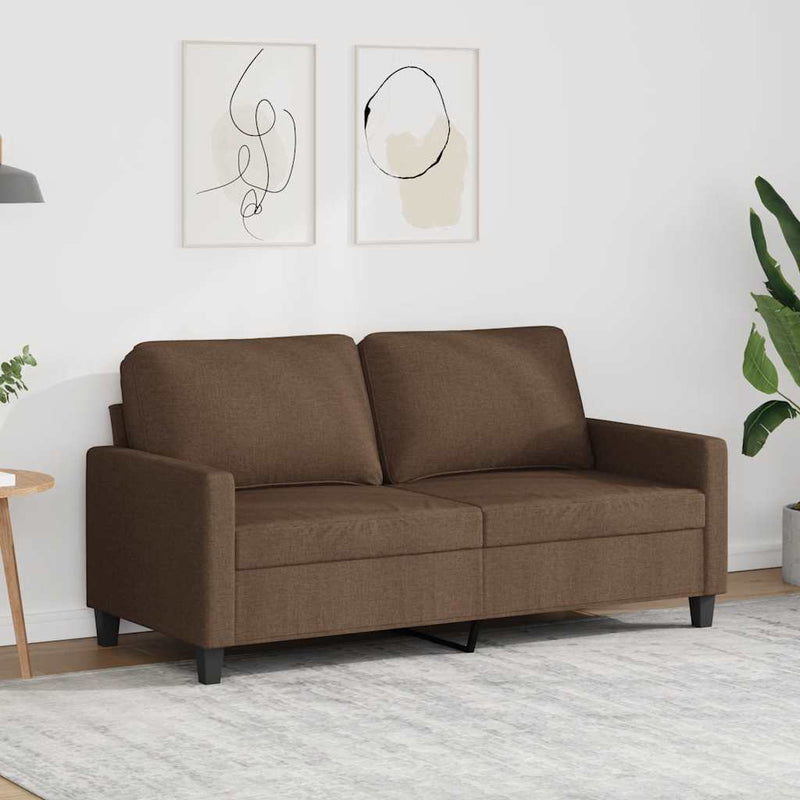 Canapea cu 2 locuri, maro, 140 cm, material textil