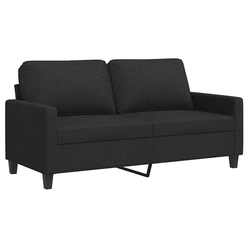 Canapea cu 2 locuri, negru, 140 cm, material textil