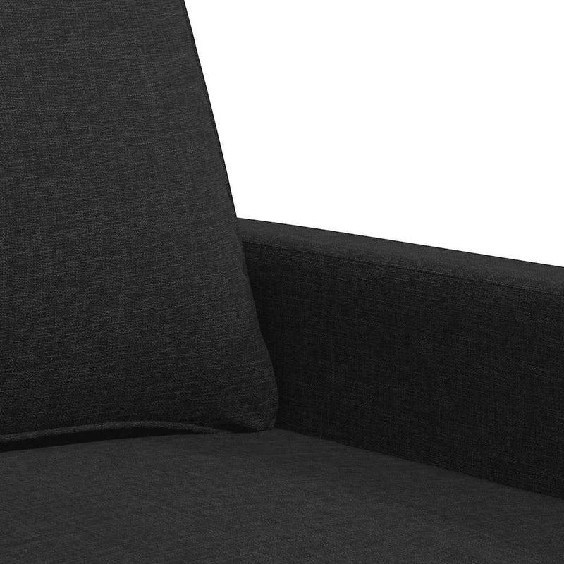 Canapea cu 2 locuri, negru, 140 cm, material textil