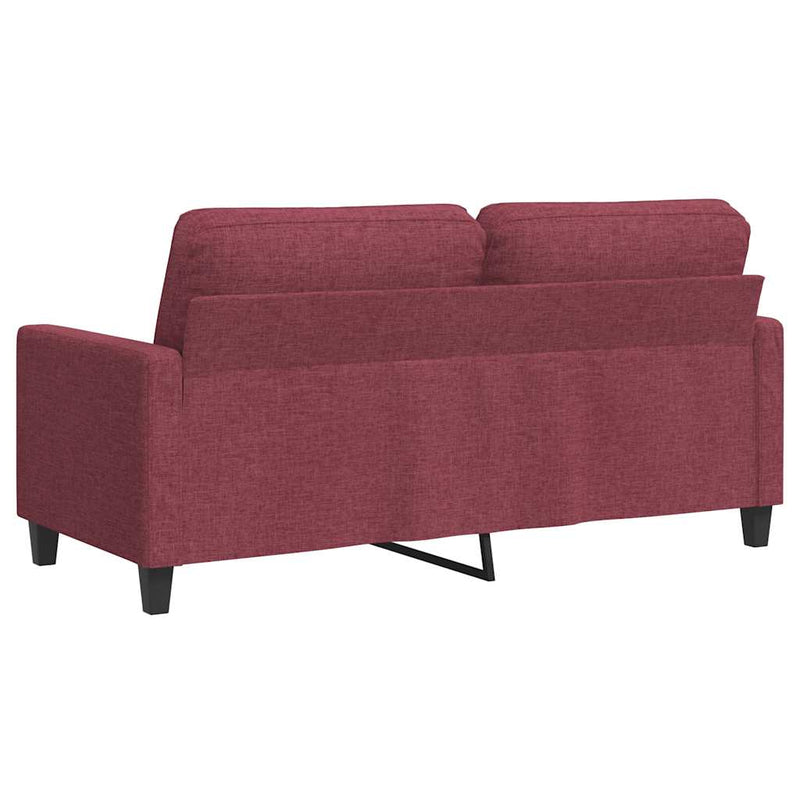Canapea cu 2 locuri, roșu vin, 140 cm, material textil