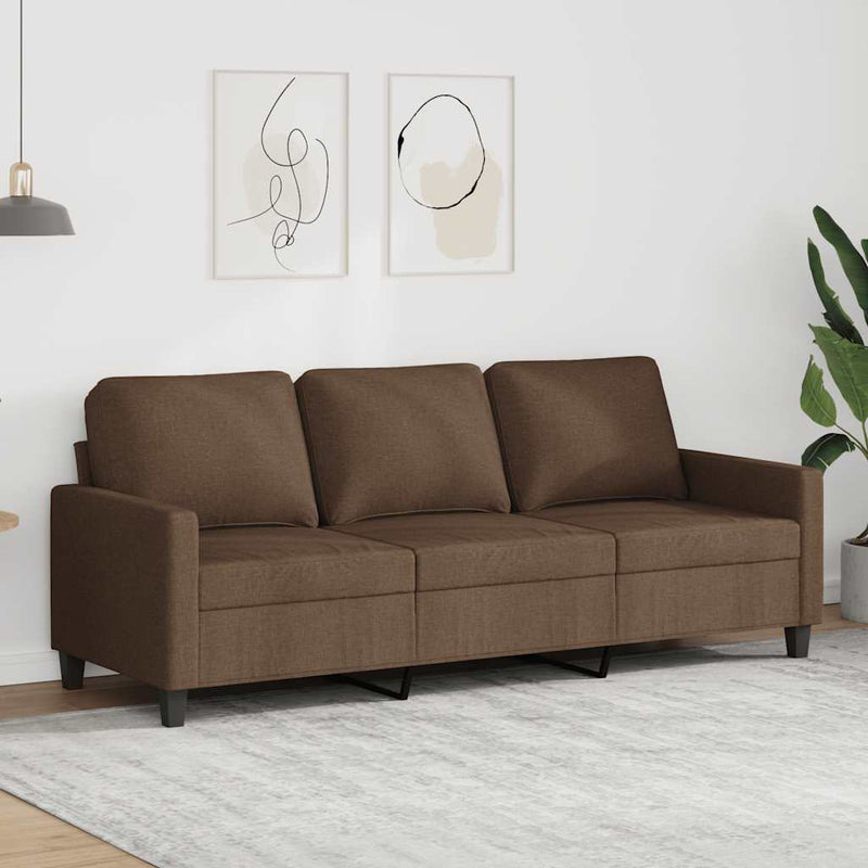 Canapea cu 3 locuri, maro, 180 cm, material textil