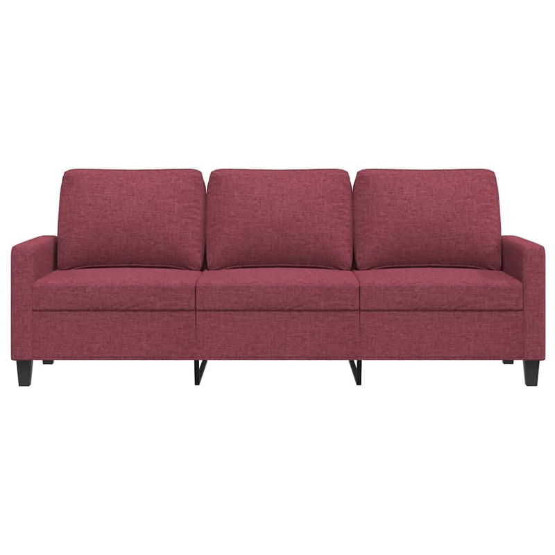 Canapea cu 3 locuri, roșu vin, 180 cm, material textil