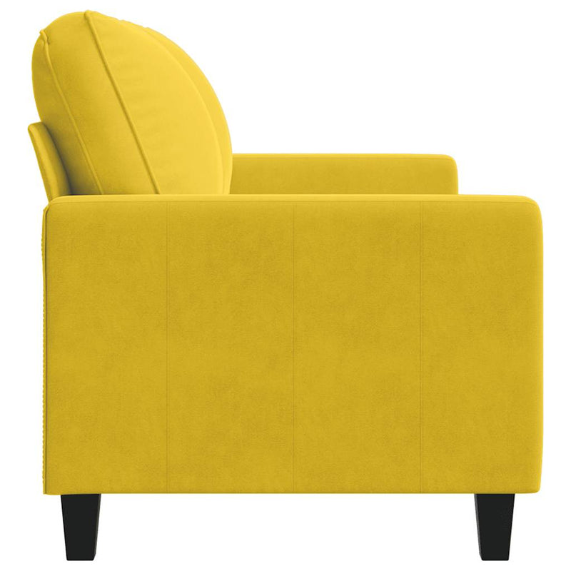 Canapea cu 2 locuri, galben, 120 cm, catifea