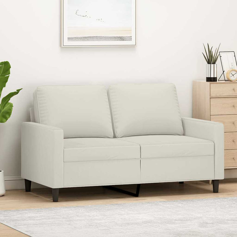 Canapea cu 2 locuri, crem, 120 cm, catifea