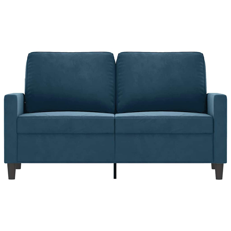 Canapea cu 2 locuri, albastru, 120 cm, catifea
