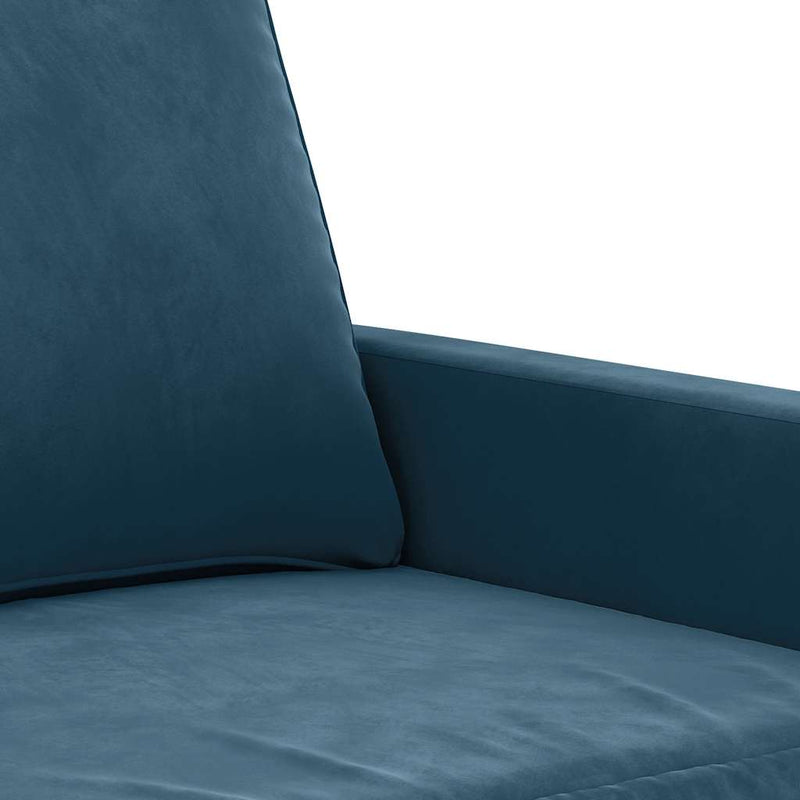 Canapea cu 2 locuri, albastru, 120 cm, catifea