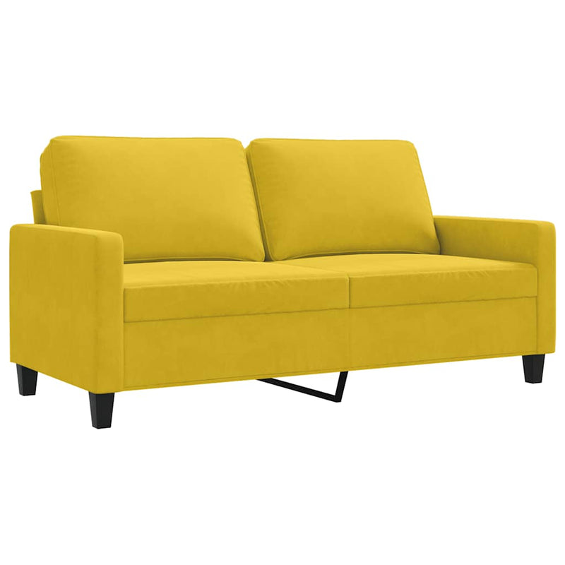 Canapea cu 2 locuri, galben, 140 cm, catifea