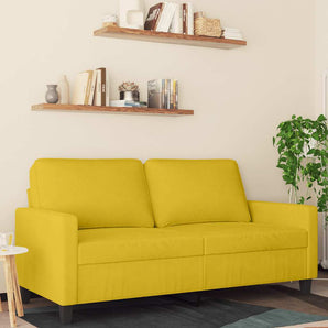 Canapea cu 2 locuri, galben, 140 cm, catifea