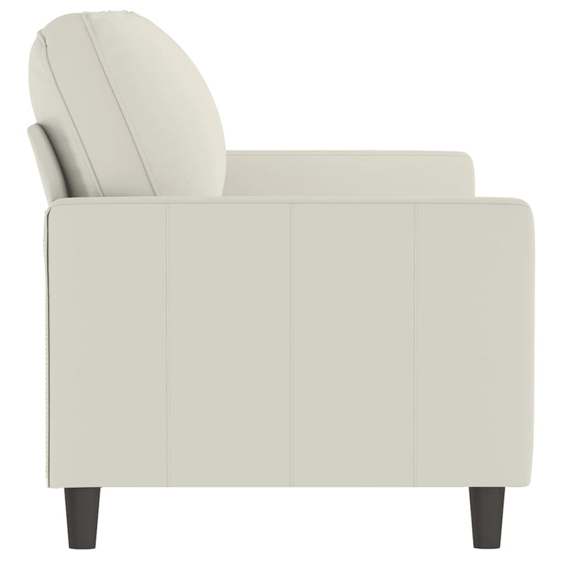 Canapea cu 2 locuri, crem, 140 cm, catifea