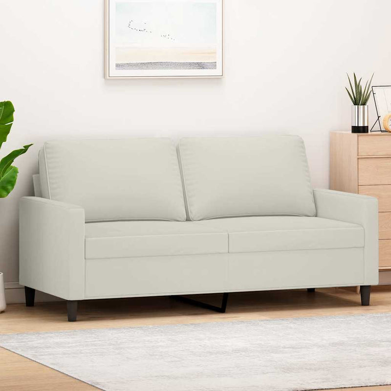 Canapea cu 2 locuri, crem, 140 cm, catifea