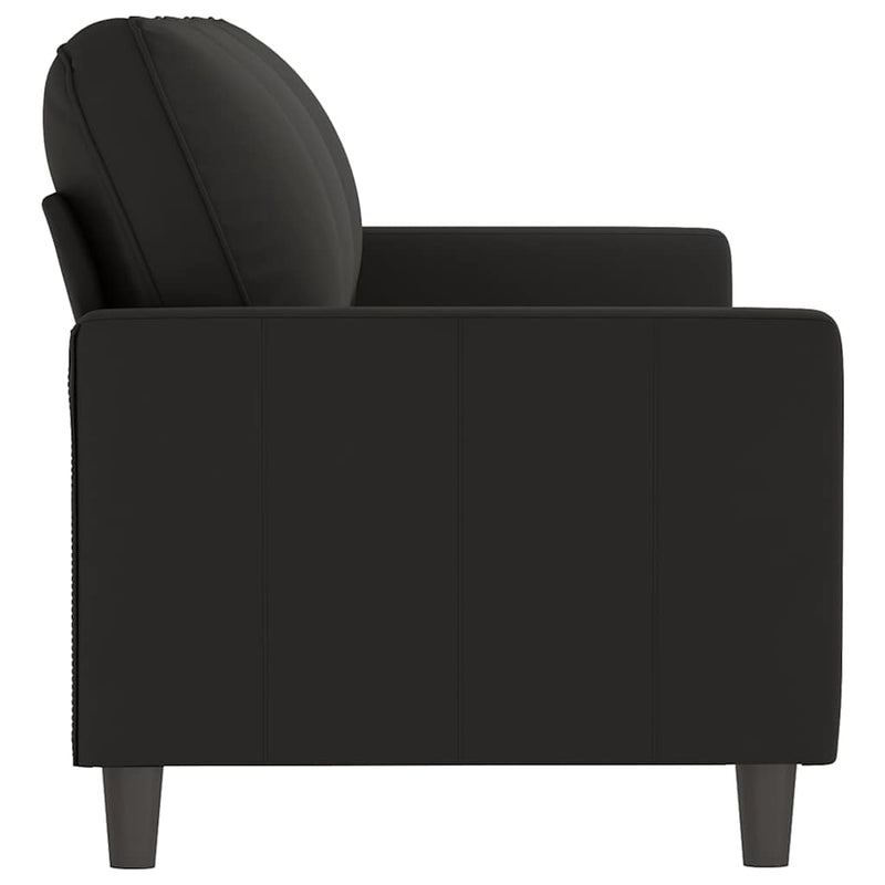 Canapea cu 3 locuri, Negru, 180 cm, catifea