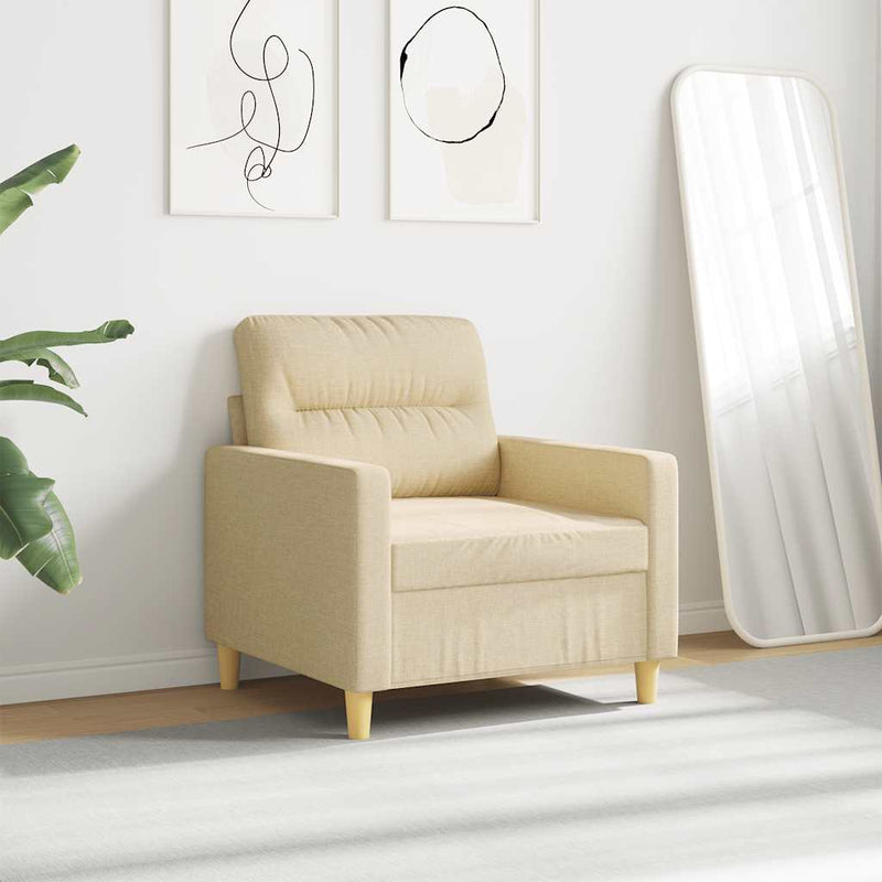 Fotoliu canapea, crem, 60 cm, material textil