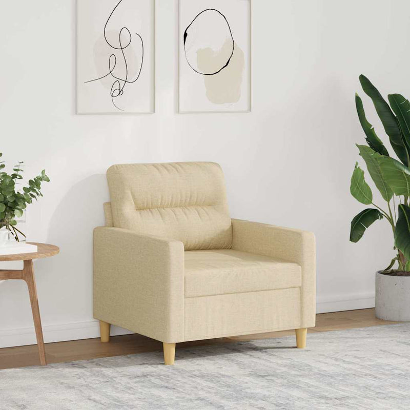 Fotoliu canapea, crem, 60 cm, material textil