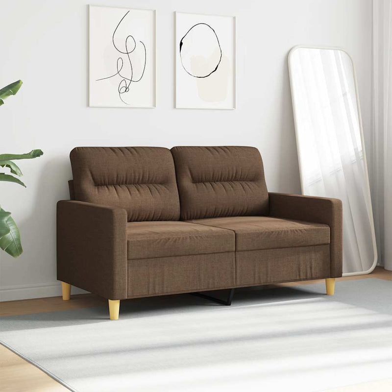 Canapea cu 2 locuri, maro, 120 cm, material textil