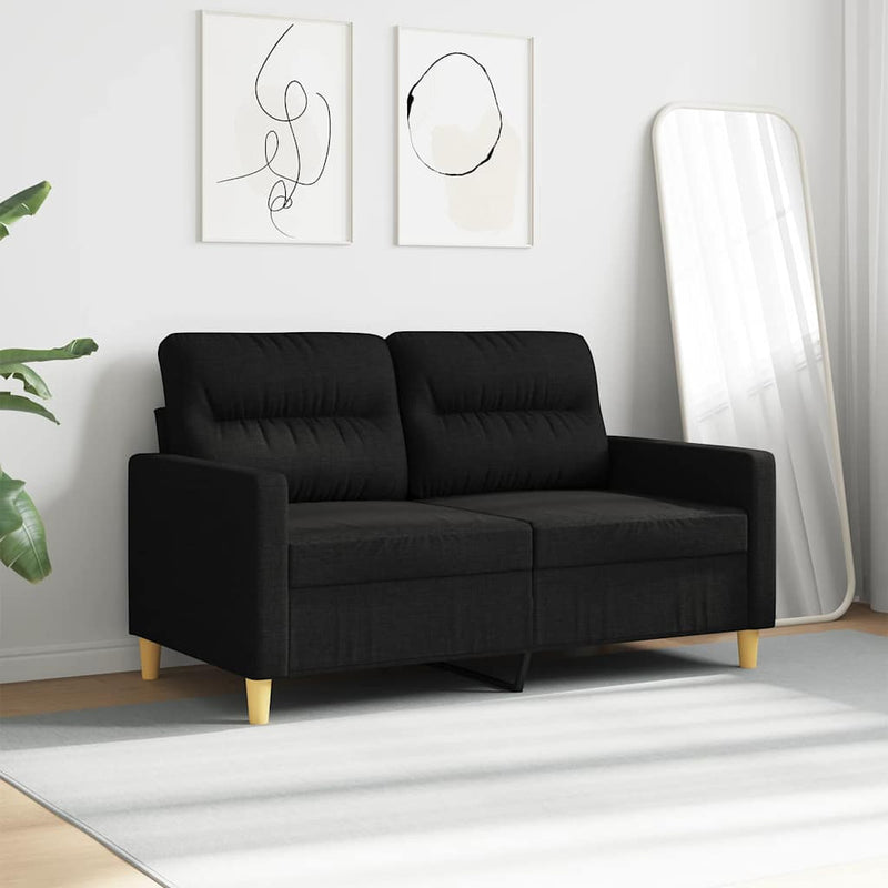 Canapea cu 2 locuri, negru, 120 cm, material textil