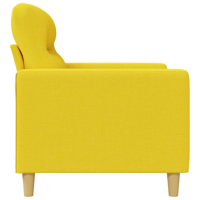 Canapea cu 2 locuri, galben deschis, 120 cm, material textil