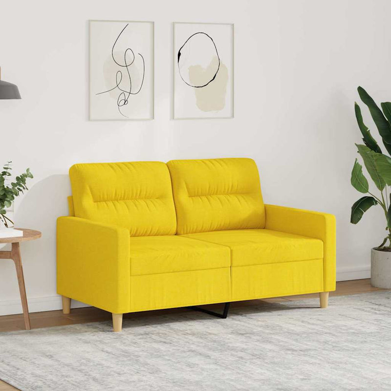 Canapea cu 2 locuri, galben deschis, 120 cm, material textil