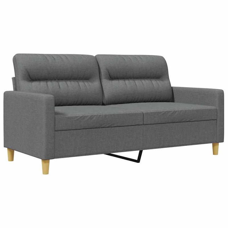 Canapea cu 2 locuri, gri închis, 140 cm, material textil
