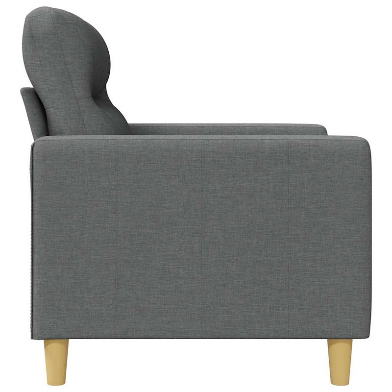 Canapea cu 2 locuri, gri închis, 140 cm, material textil