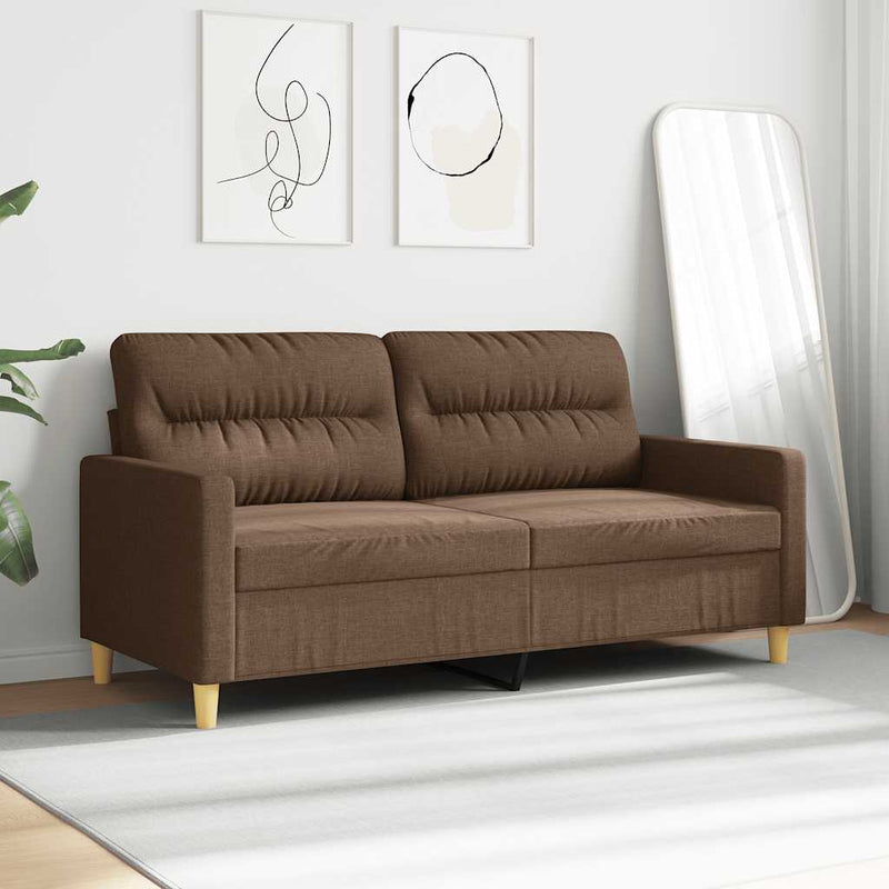 Canapea cu 2 locuri, maro, 140 cm, material textil