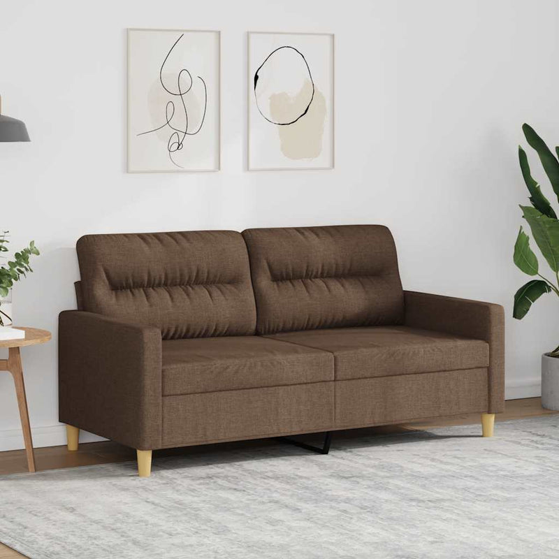 Canapea cu 2 locuri, maro, 140 cm, material textil
