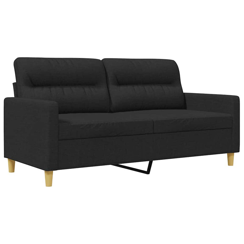 Canapea cu 2 locuri, negru, 140 cm, material textil