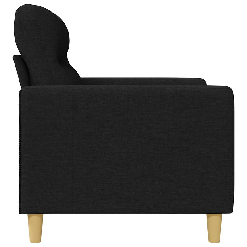 Canapea cu 2 locuri, negru, 140 cm, material textil