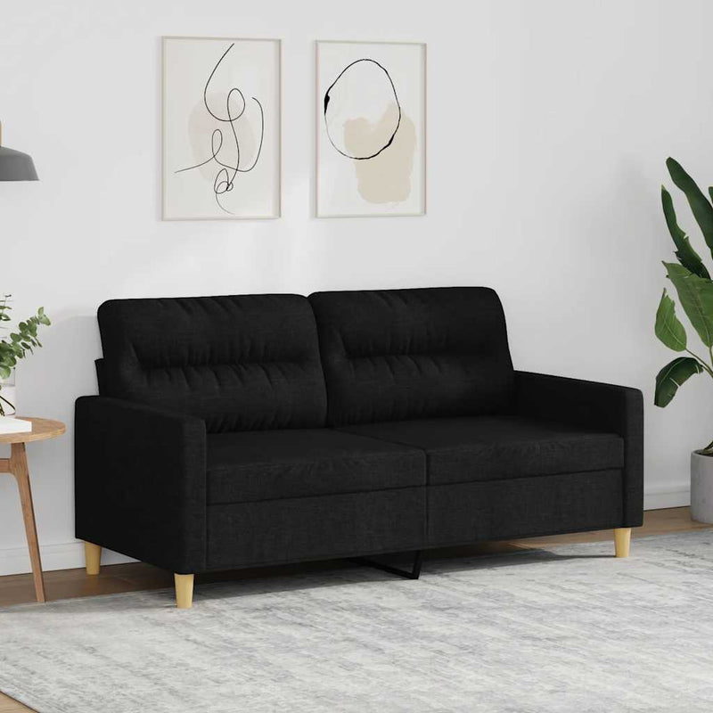 Canapea cu 2 locuri, negru, 140 cm, material textil