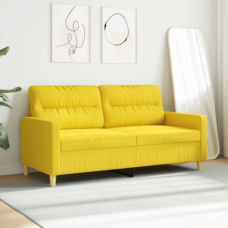 Canapea cu 2 locuri, galben deschis, 140 cm, material textil