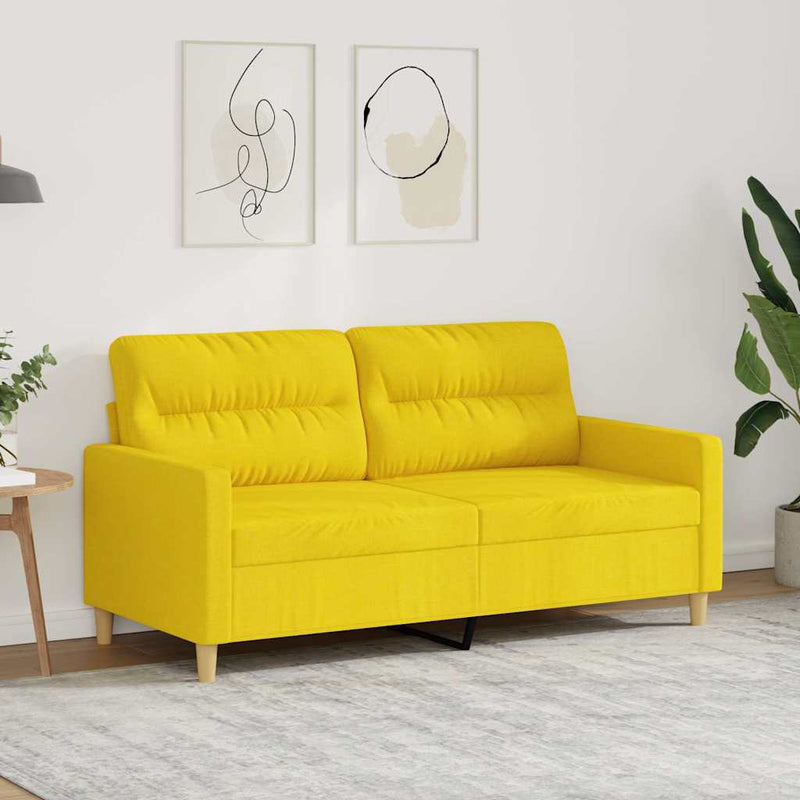 Canapea cu 2 locuri, galben deschis, 140 cm, material textil