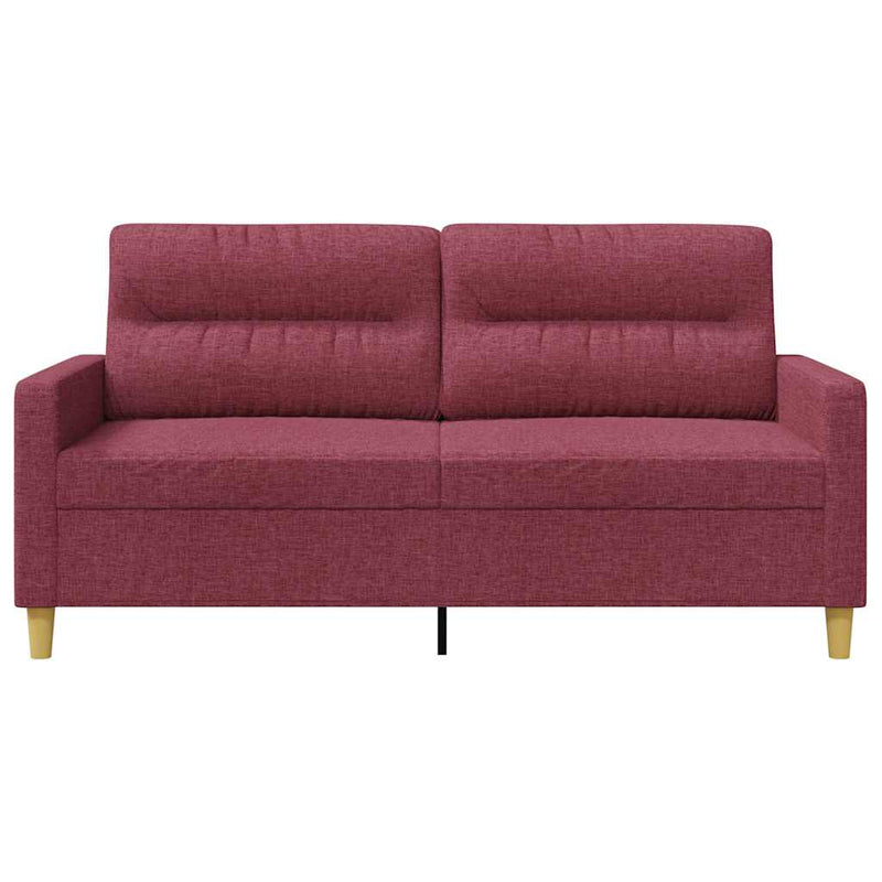 Canapea cu 2 locuri, roșu vin, 140 cm, material textil